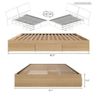 Nexera 3-Drawer Storage Bed Frame - Queen Size - Natural Maple-8