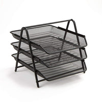 ShoppingAll Mesh 3-Tier Document Tray-3-TIER DOCUMENT TRAY: Ideal to store documents, letters, and papers in three levels. Make your desktop clutter-free and organize your documents to keep your desk tidy.