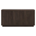 Hudson&Canal Hanson Rectangular Fluted TV Stand for TV's up to 55" - Alder Brown-Features three swing-out doors and an adjustable center shelf