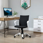 Vinsetto Mid Back Linen Swivel Computer Chair - Black-Linen-touch fabric is breathable and comfortable