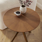 Modway Crossroads 24" Round Wood Side Table - Walnut-Unique Intersecting Base