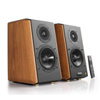 Edifier S1000MKII Audiophile Active Bookshelf 2.0 Speaker with Multiple Inputs Connection - Brown-5.5" aluminum bass speaker for surge and wave bass