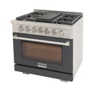 Kucht 36" KFX-X Series Pro Style Natural Gas Range - Stainless Steel/Cement Gray-Liquid propane convertible