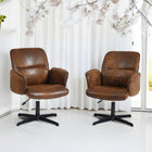 Homy Casa Relax Adjustable Height Office Chair - Suede Brown-The boucle fabric upholstery provides a soft, textured feel for a luxurious and comfortable experience