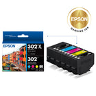 Epson T302XL Claria Premium Ink Cartridge Combo Pack - High Capacity Black/Standard Capacity Colour CMY-Brilliant prints on both plain and glossy paper