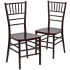 Flash Furniture HERCULES PREMIUM Series Mahogany Resin Stacking Chiavari Chairs - 2 Pack-1000 lb. Weight Capacity