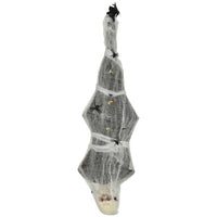 HOMCOM 55.9" Animated Hanging Mummy with Spider Web Halloween Decoration-The hanging mummy with spider web will crawl, when sensing people closing by 