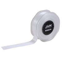 JAM Paper Double Faced Satin Ribbon - 7/8" W x 25 yd. - White-Colour: White