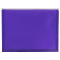 JAM Paper Plastic Envelopes with Zip Closure, Letter Booklet, 9.5 x 12.5, Purple Poly, 12 Pack (218Z1PU)-Purple