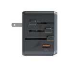 AXS Universal International Travel Adapter - Black-4 x USB-C and 1 x USB-A