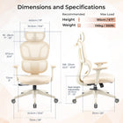 MotionGrey Mellow Ergonomic Office Chair - High Mesh Back Support with Adjustable Armrests - Beige-Adjustable Headrest + Support - This office chair features an adaptable neck support that can be height-adjusted and tilted to perfectly fit any user. The added support promotes a posture that is conducive to extended periods of sitting, making it ideal for both work and relaxation