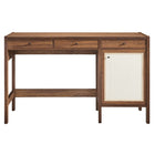 Modway Capri 49" Wood Grain Office Desk - Walnut-Non-Marking Foot Glides