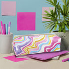 Fashion Stationery Bright Marble Stripe Pencil Case - 8.27" L x 2.76" W x 2.95" H - Multicolour-Secure zipped compartment
