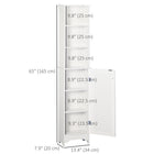 HOMCOM Tall Bathroom Cabinet with Adjustable Shelves - White-6 grids for maximizing the storage space