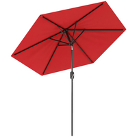 Outsunny Patio Umbrella with 6 Ribs - 7.5' - Wine Red-An attractive and stylish patio umbrella offers comprehensive protection