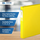Davis Group Premium Economy Binder - D Ring - 1" - Yellow - 6 Pack-D Ring, Non-Locking