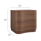 Modway Mirae 2-Drawer Curved Nightstand - Brushed Brown Oak-Sculpted Curved Drawer Fronts