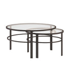 Hudson&Canal Gaia Round Nested Coffee Table - Blackened Bronze-Clean with a soft, dry cloth and no harsh chemicals or abrasive cleaning materials