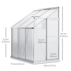 Outsunny 6' x 4' Aluminium Lean-to Greenhouse with Adjustable Roof Vent - Clear- UV protection polycarbonate panels keep your plants protected from harsh sunlight
 