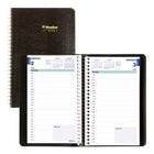 Blueline 2027 Daily Planner with Spiral Binding and Soft Lizard-Like Cover - 8" x 5" - Black-12-Month: January 2027 to December 2027