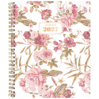AT-A-GLANCE 2027 Large Weekly/ Monthly Planner - 11-¼" H x 9" W - Badge Floral - Bilingual-13 months: January 2027 - January 2028
