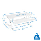 Mount-It! Standing Desk Converter with 38" Desk Top - White-Desktop Size: 38" x 19.5"