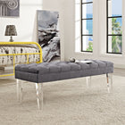 Modway Valet Performance Velvet Bench - Grey-Dense Foam Padding