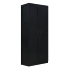 Manhattan Comfort Cornelia 29.61" Modern 7-Shelf Storage Closet - Black-16.11" L x 29.61" W x 71.11" H