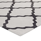 Modway Marja Moroccan Trellis Area Rug - 5 ft W x 8 ft L - Ivory/Charcoal-Gripping Jute Fabric Underside