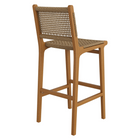 Modway Rowe Outdoor Teak Wood Bar Chairs 2-Piece Set - Natural-7