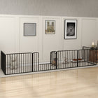 PawHut 6-Panel Heavy Duty Dog Playpen with Door for Small Dogs-Seven ground stakes securely anchor any configuration