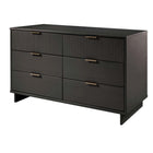Manhattan Comfort Granville 55.04" Modern Double Wide Dresser - Dark Grey-Recommended for up to 50 inch TV.