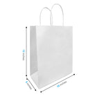 Reliabag Paper Bags - Twist Handles - 10" W x 5" D x 13" H - White - 250 Pack-Re-enforced Twisted Twine Handles