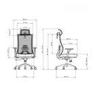 Kopplen Office Chair with Headrest & Armrests - Black-Four-stage gas lift: 100MM lifting range.