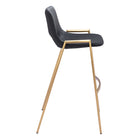 Zuo Desi Barstool - Black/Gold - Set of 2-Dimensions: 21.7" L x 20.7" W x 39.0" H