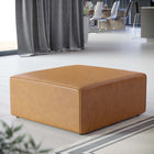 Modway Mingle Vegan Leather Ottoman - Tan-Vegan Leather Upholstery