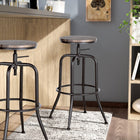 Homy Casa Counter/Bar Stool Adjutable Height Swivel  - Walnut - 2 Pack-Backless style to tuck in nicely under the bar table