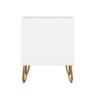 Manhattan Comfort Avira 20" Mid-Century Modern 2-Drawer Nightstand - White-Compact size ideal for bedrooms, guest rooms, or small spaces