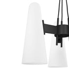 Modway Beacon 3-Light Pendant Light - Opal Black-Professional Installation Required