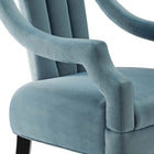 Modway Harken Performance Velvet Accent Chair - Light Blue-Chair Weight Capacity: 300 lb