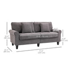 HOMCOM Modern 3-Seater Corduroy Sofa Couch with Rolled Armrests - Light Grey-Generously padded upholstery and extra pillows deliver exceptional support and relaxation   