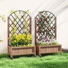 Outsunny Raised Garden Bed with Metal Trellis-Strong and beautiful wooden structure is suitable for outdoor use
