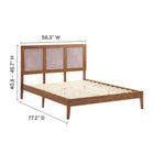 Modway Sirocco Rattan and Wood Full Platform Bed - Walnut-10