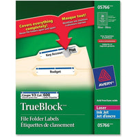 Avery TrueBlock Laser Blue Filing Labels, 2/3" x 3-7/16", 600 Pack-Create professional-looking file folder labels for easy and quick file identification