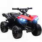 Qaba 6V Battery Powered Kids ATV 4 Wheeler with Music and LED Headlights - Red-Powerful 6V motor drives on various terrains, sparking curiosity 
