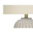 Monarch Specialties 24" H Transitional Table Lamp - Cream Resin / Ivory / Cream Shade-Assembled dimensions: 14.5 in. L x 14.5 in. W x 24 in. H. base: 8.25 in. L x 8.25 in. W x 12.5 in. H. shade: 14.5 in. L x 14.5 in. W x 10 in. H