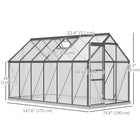 Outsunny 6' x 12' x 6.5' Polycarbonate Greenhouse - Charcoal Grey- UV-protected polycarbonate panels keep plants safe from strong sunlight
 