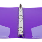 JAM Paper Plastic 0.5" 3-Ring Binder - Purple-Wide front and back binder panels fully cover standard dividers and sheet protectors. Our 3 metal ring binders have 2 buttons for easy opening and closing, and a convenient pocket on the inside flap.