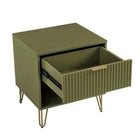 Manhattan Comfort DUMBO 20.07" Modern 1-Drawer Nightstand - Olive Green-Perfect for Bedside Storage, Lamps or Display Items