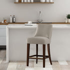 Manhattan Comfort Beever 18.9" Modern Chenille Upholstered Counter Stool - Taupe-Upholstered in Luxurious Chenille with Foam Padding